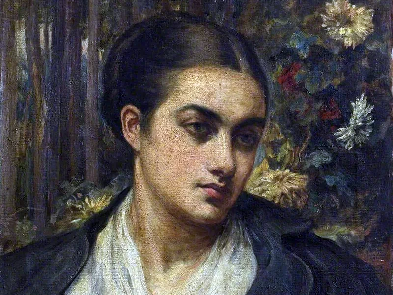 1848-Theodore Blake Wirgman - Ritratto di una giovane donna sconosciuta con un corsage